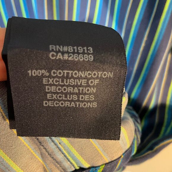 Robert Graham X Multicolor Abstract Contrasting Cuff, Large. Perfect - Picture 11 of 12